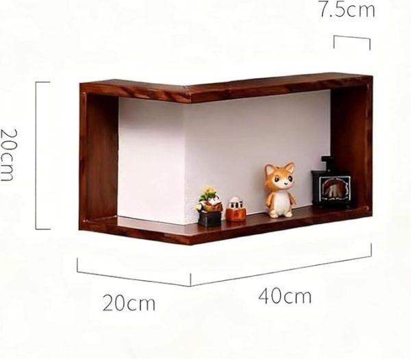 Rustic Wood Corner Wall Shelf